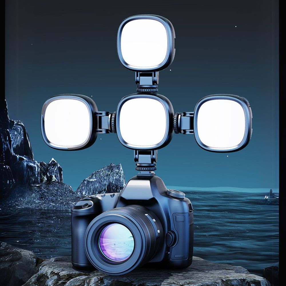 RGB Selfie Light with Clip, 3 Lighting Modes, 7 Colors, Dimmable LED, Rechargeable