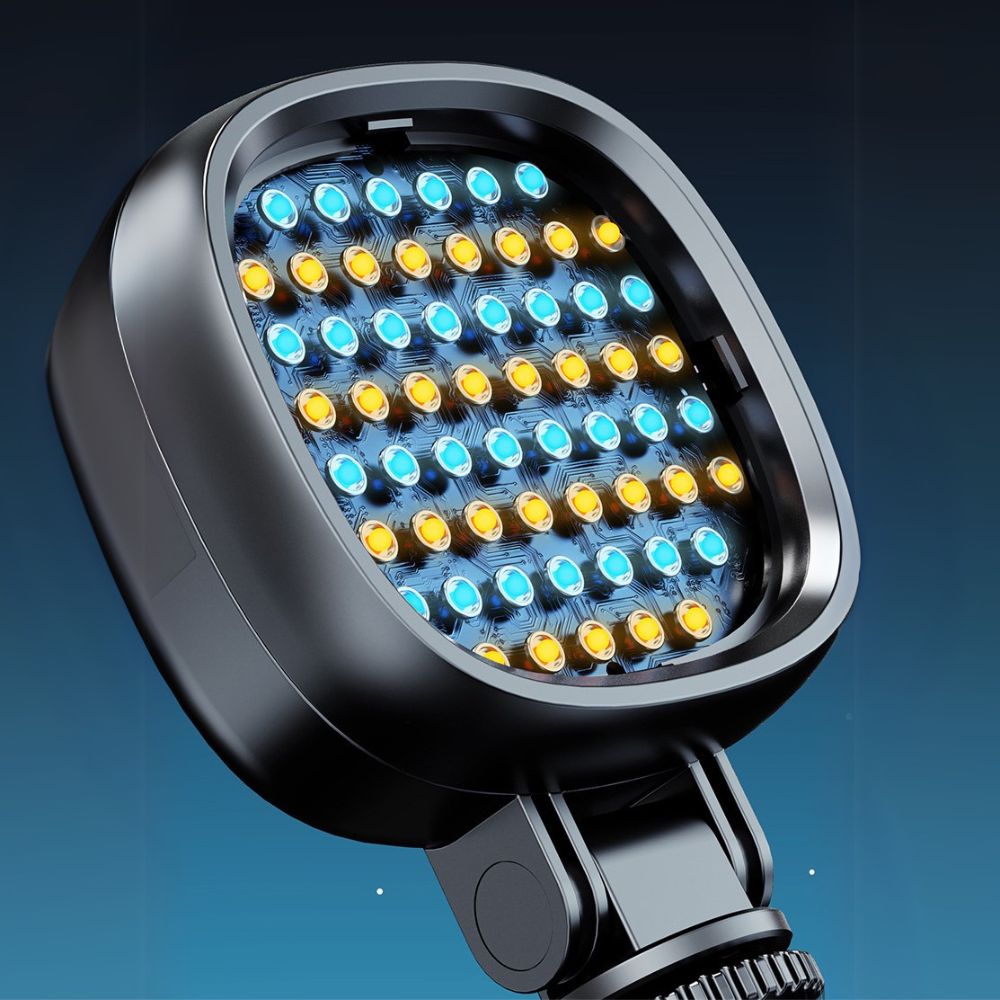 RGB Selfie Light with Clip, 3 Lighting Modes, 7 Colors, Dimmable LED, Rechargeable
