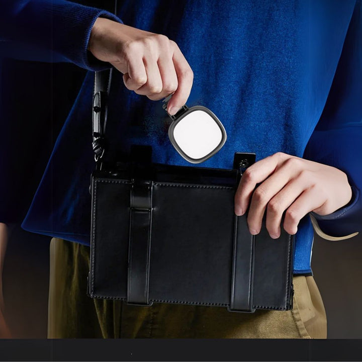 RGB Selfie Light with Clip, 3 Lighting Modes, 7 Colors, Dimmable LED, Rechargeable