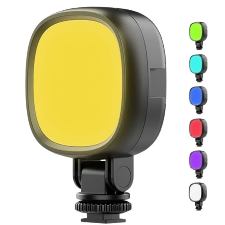 RGB Selfie Light with Clip, 3 Lighting Modes, 7 Colors, Dimmable LED, Rechargeable