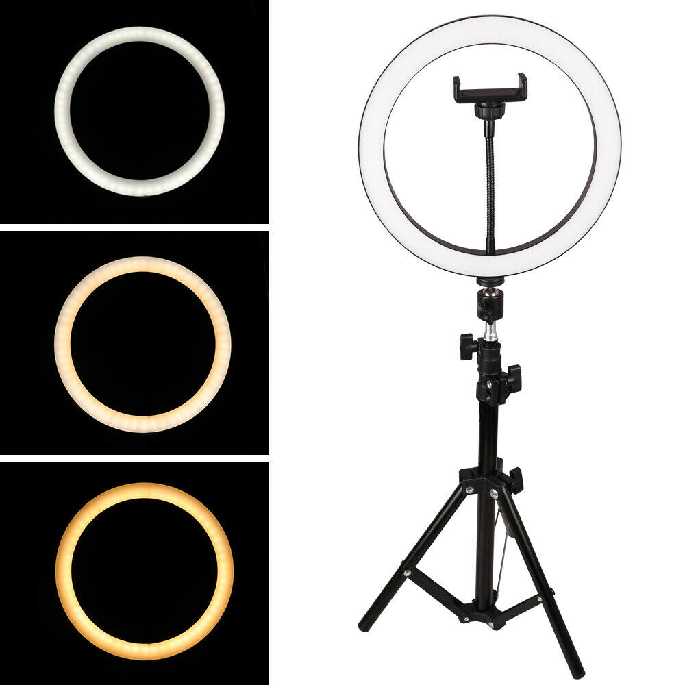 10 Inch Selfie Ring Light with 76 Inch Tripod Stand & Universal Cell Phone Holder for Live Stream, Makeup, Video
