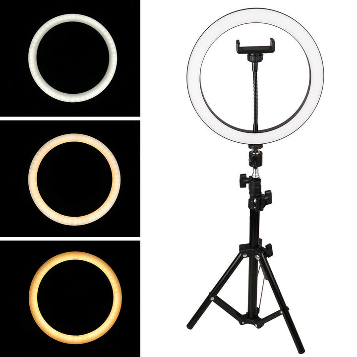 10 Inch Selfie Ring Light with 76 Inch Tripod Stand & Universal Cell Phone Holder for Live Stream, Makeup, Video
