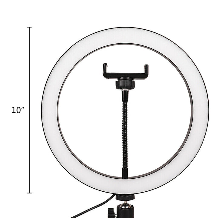 10 Inch Selfie Ring Light with 76 Inch Tripod Stand & Universal Cell Phone Holder for Live Stream, Makeup, Video