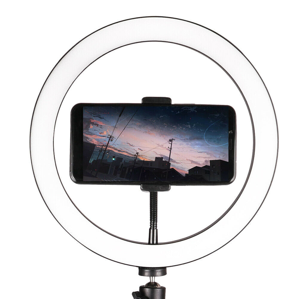 10 Inch Selfie Ring Light with 76 Inch Tripod Stand & Universal Cell Phone Holder for Live Stream, Makeup, Video