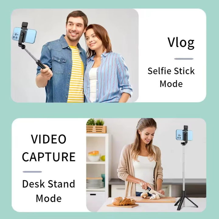 Professional Selfie Stick Tripod with LED Fill Light, Wireless Remote & 40" Extendable Stand