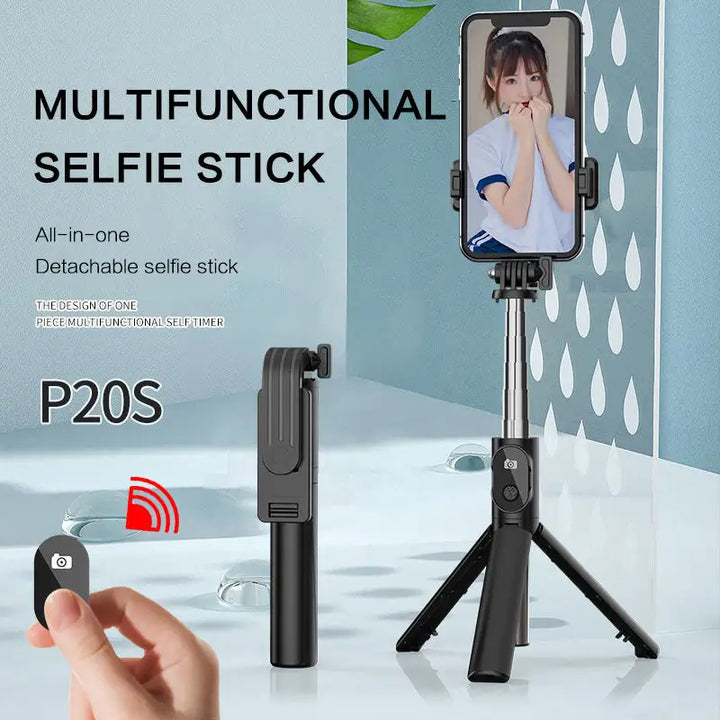Premium Cellphone Selfie Stick Tripod with 245° Adjustable Angles & Wireless Remote