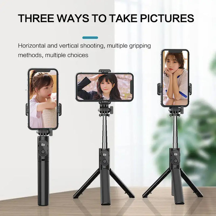 Premium Cellphone Selfie Stick Tripod with 245° Adjustable Angles & Wireless Remote