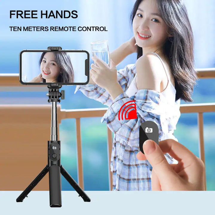 Premium Cellphone Selfie Stick Tripod with 245° Adjustable Angles & Wireless Remote