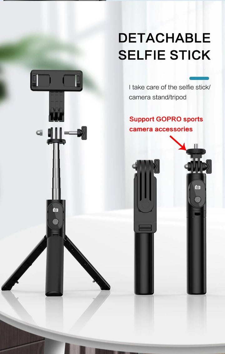 Premium Cellphone Selfie Stick Tripod with 245° Adjustable Angles & Wireless Remote