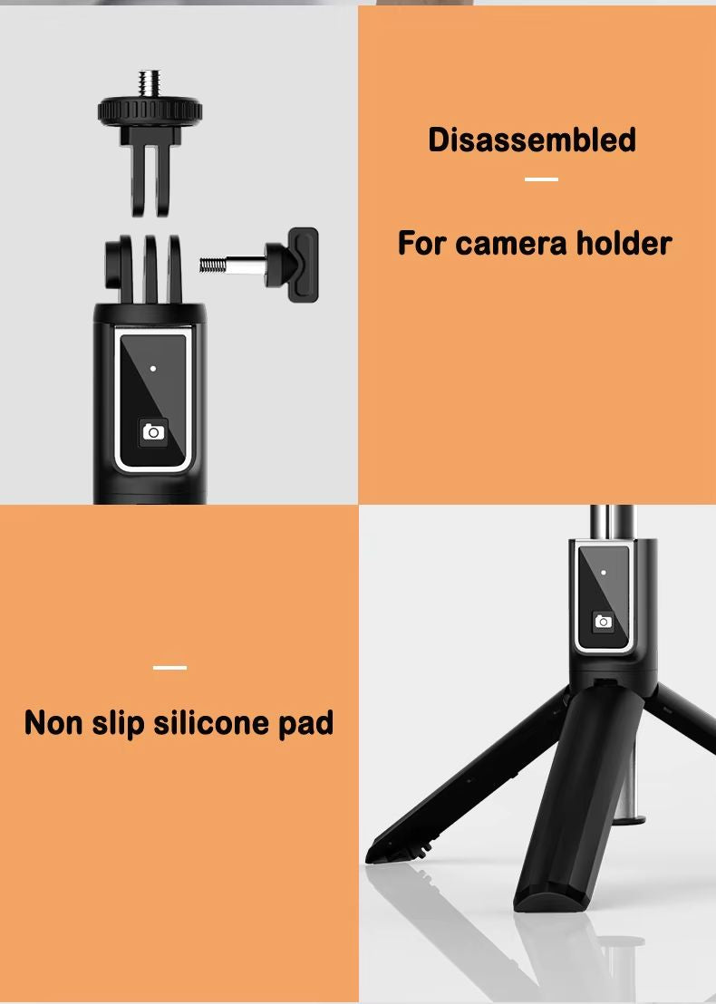 Professional Selfie Stick Tripod with Wireless Remote Control, 3.3ft Extendable, Universal Phone Holder, Adjustable Angles