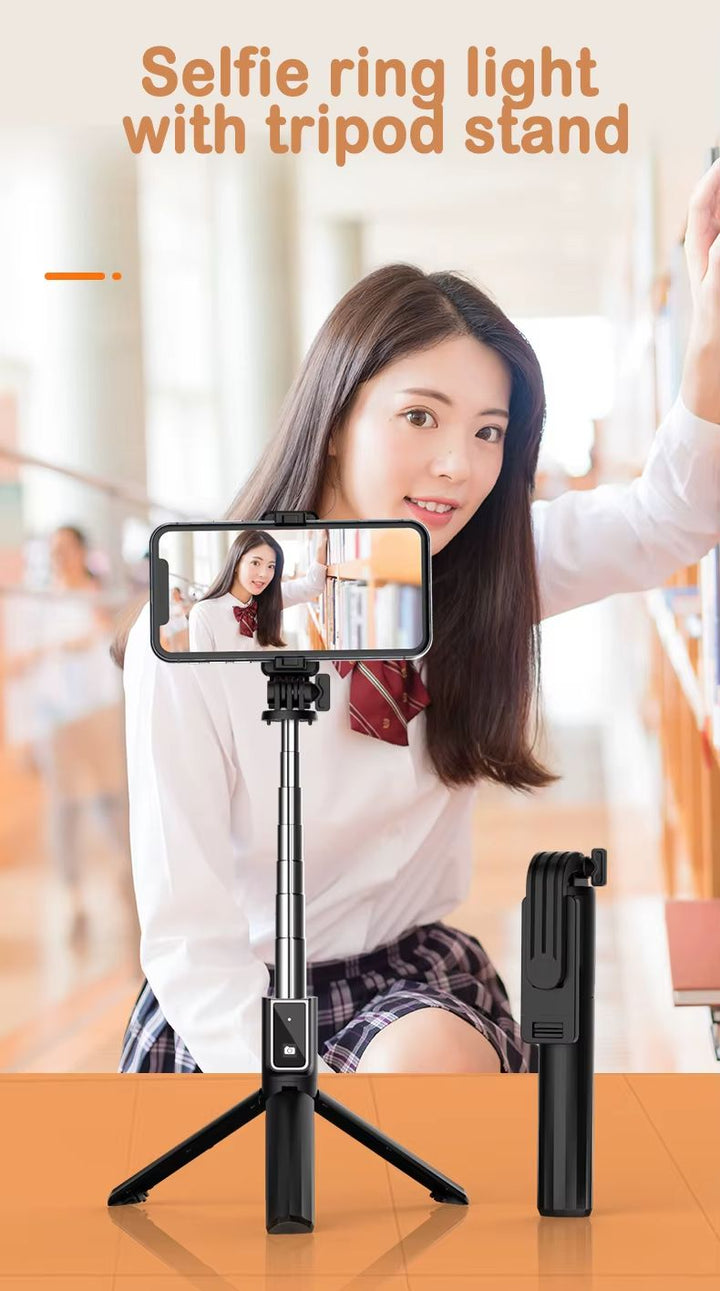 Professional Selfie Stick Tripod with Wireless Remote Control, 3.3ft Extendable, Universal Phone Holder, Adjustable Angles