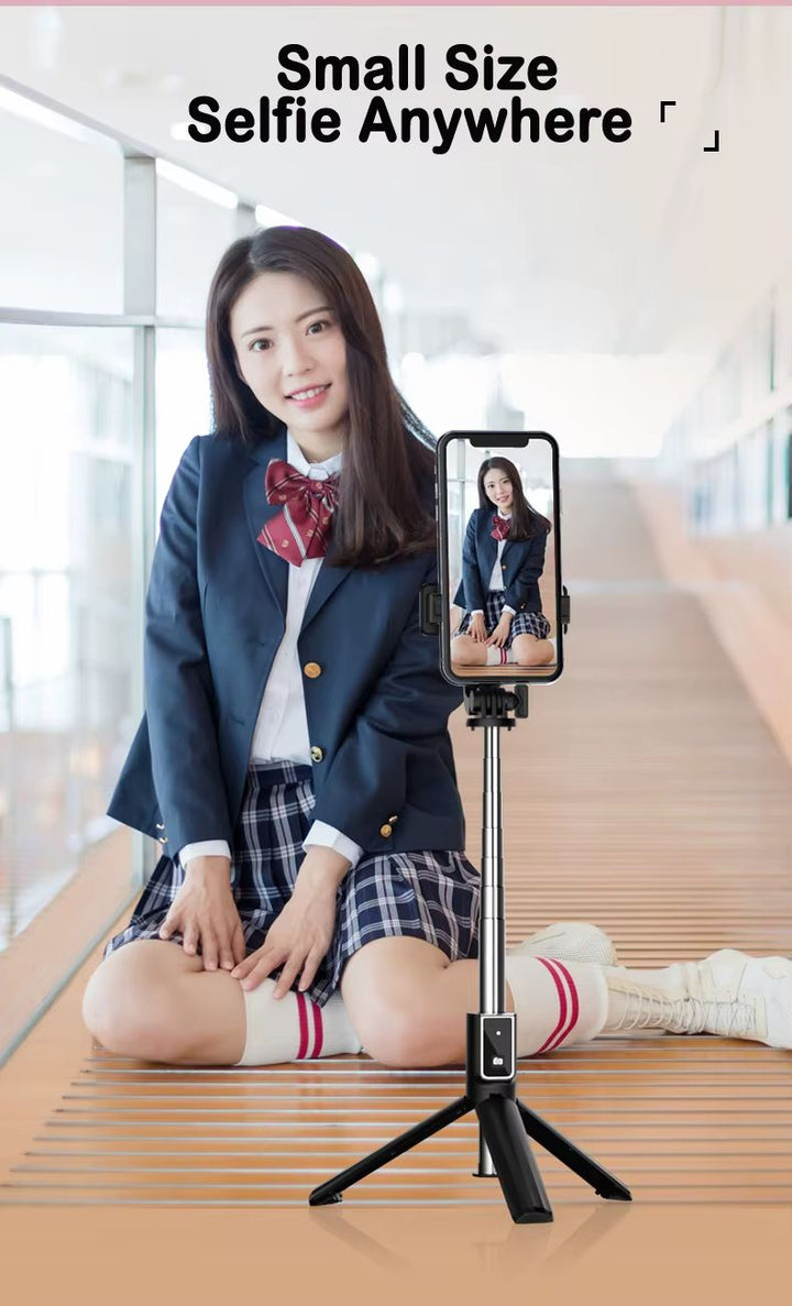 Professional Selfie Stick Tripod with Wireless Remote Control, 3.3ft Extendable, Universal Phone Holder, Adjustable Angles