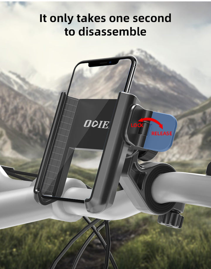 Lock and Release 360° Rotation Strong Grip Motorcycle Bike Scooter Phone Holder Mount