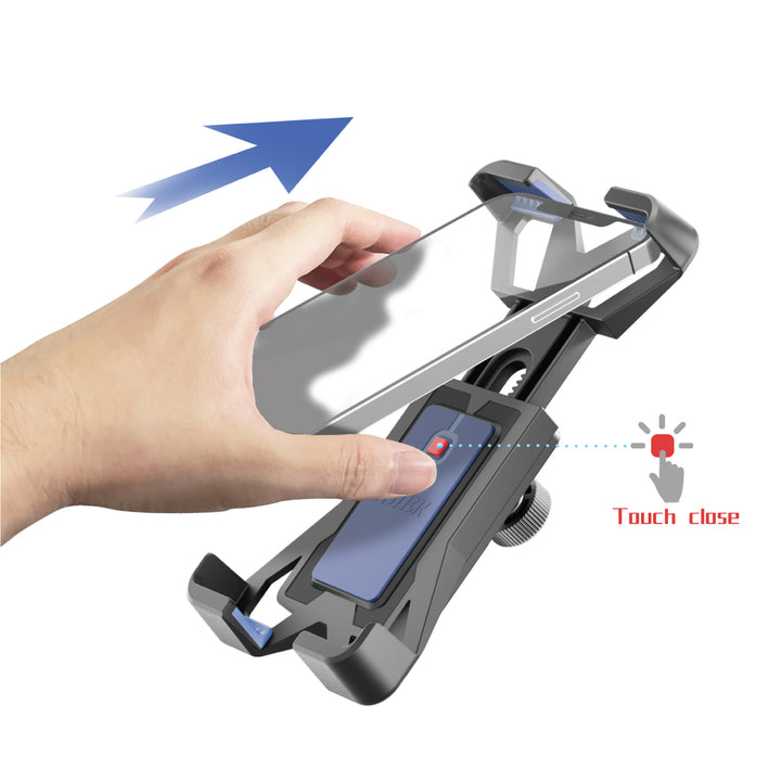 Heavy Duty Protection Motorcycle, Bike, Scooter Short Arm Automatic Lock Phone Holder Mount