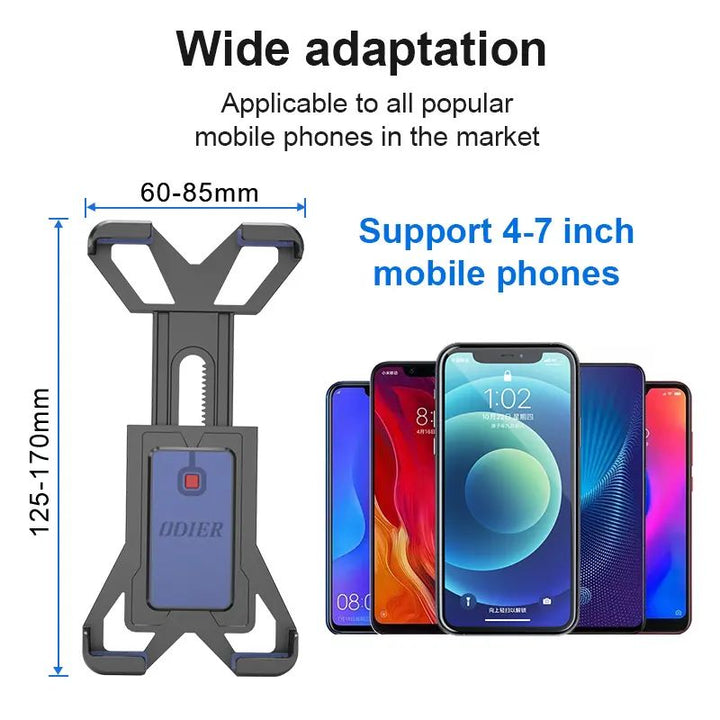 Heavy Duty Protection Motorcycle, Bike, Scooter Short Arm Automatic Lock Phone Holder Mount