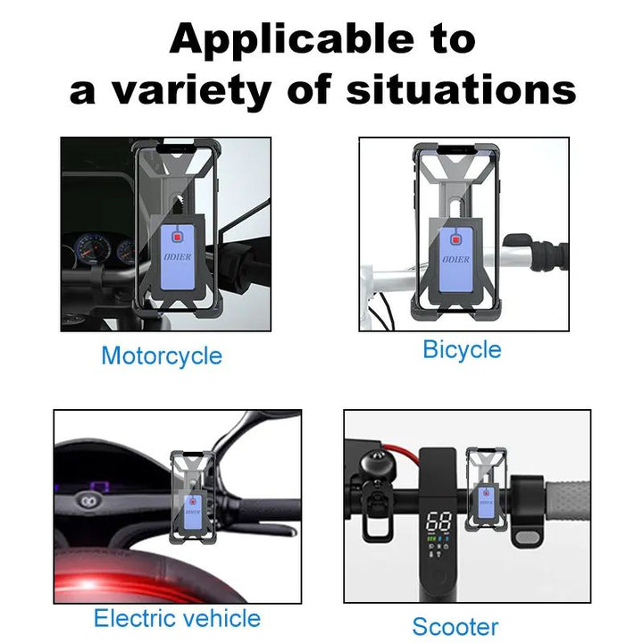 Heavy Duty Protection Motorcycle, Bike, Scooter Short Arm Automatic Lock Phone Holder Mount