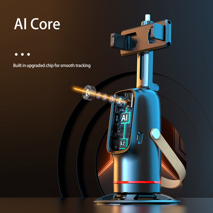 Auto Face Tracking Phone Stand 360° Rotation Smart Camera Holder, Gesture Control, Rechargeable, for Live Streaming