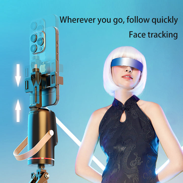 Auto Face Tracking Phone Stand 360° Rotation Smart Camera Holder, Gesture Control, Rechargeable, for Live Streaming