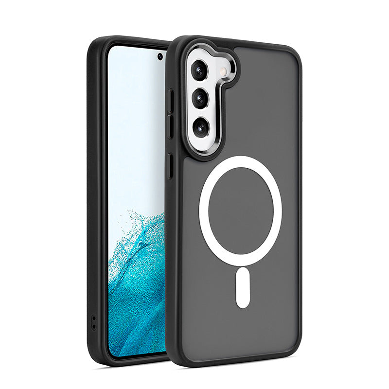 Magnetic MagSafe Enhanced Hybrid Case with Stainless Camera Edge & Button Shields for Samsung Galaxy S25 Plus 5G