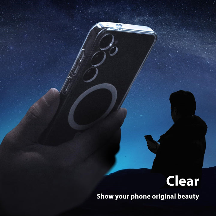 Crystal Clear Transparent Slim Magnetic MagSafe Phone Case Cover for Samsung Galaxy S25 Plus 5G – Ultra Slim, Shockproof, Compatible Models: S25 Plus 5G