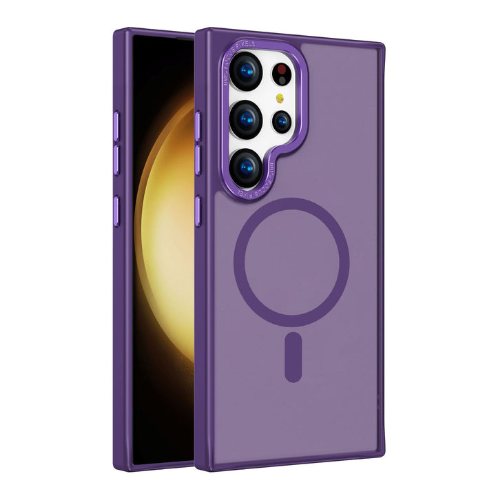 Magnetic MagSafe Hybrid Cover Case with Stainless Camera Edge & Button Shields, Shockproof for Samsung Galaxy S25 Ultra 5G
