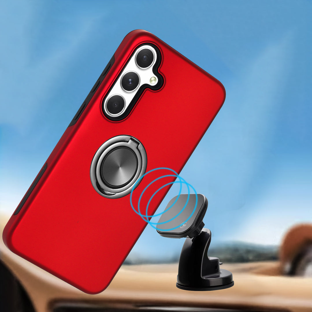 Dual Layer Armor Hybrid Stand Ring Case with Kickstand, Shockproof Protection for Samsung Galaxy S25 Plus 5G