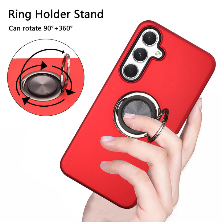 Dual Layer Armor Hybrid Stand Ring Case with Kickstand, Shockproof Protection for Samsung Galaxy S25 Plus 5G