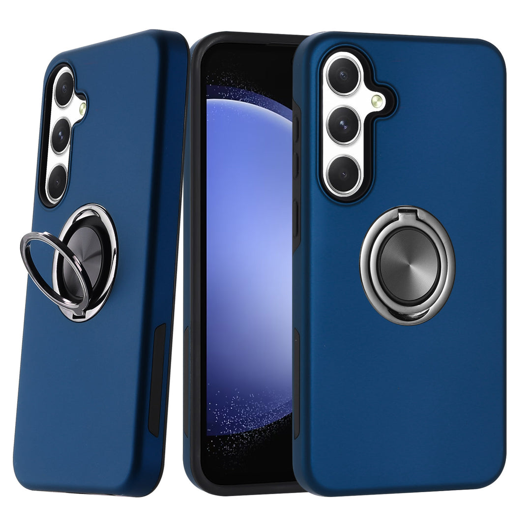 Dual Layer Armor Hybrid Stand Ring Case with Kickstand, Shockproof Protection for Samsung Galaxy S25 Plus 5G