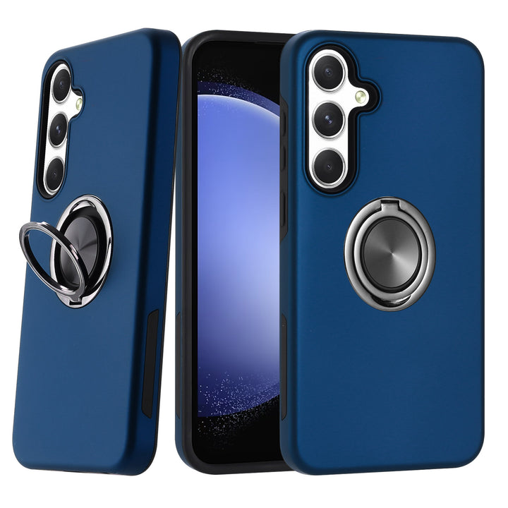 Dual Layer Armor Hybrid Stand Ring Case with Kickstand, Shockproof Protection for Samsung Galaxy S25 Plus 5G