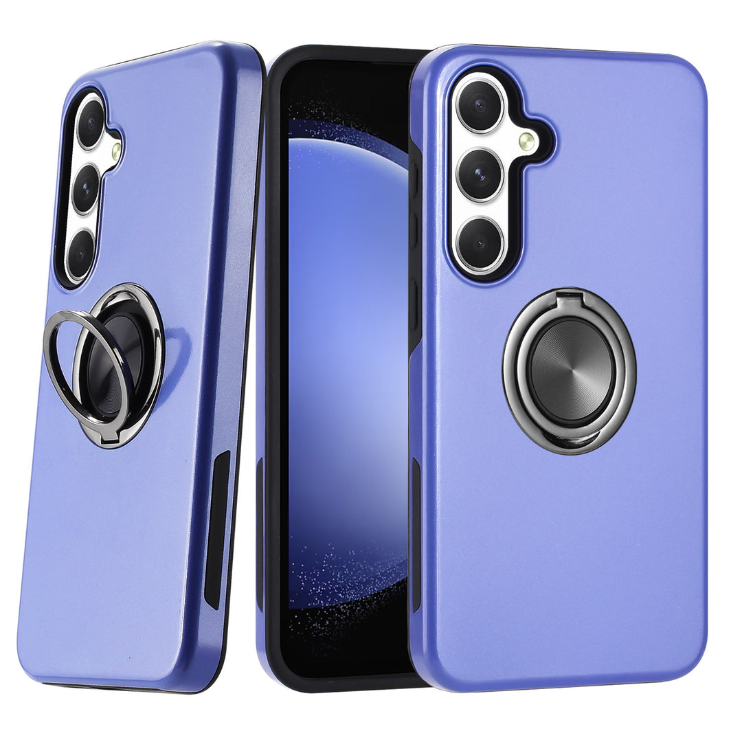 Dual Layer Armor Hybrid Stand Ring Case with Kickstand, Shockproof Protection for Samsung Galaxy S25 Plus 5G