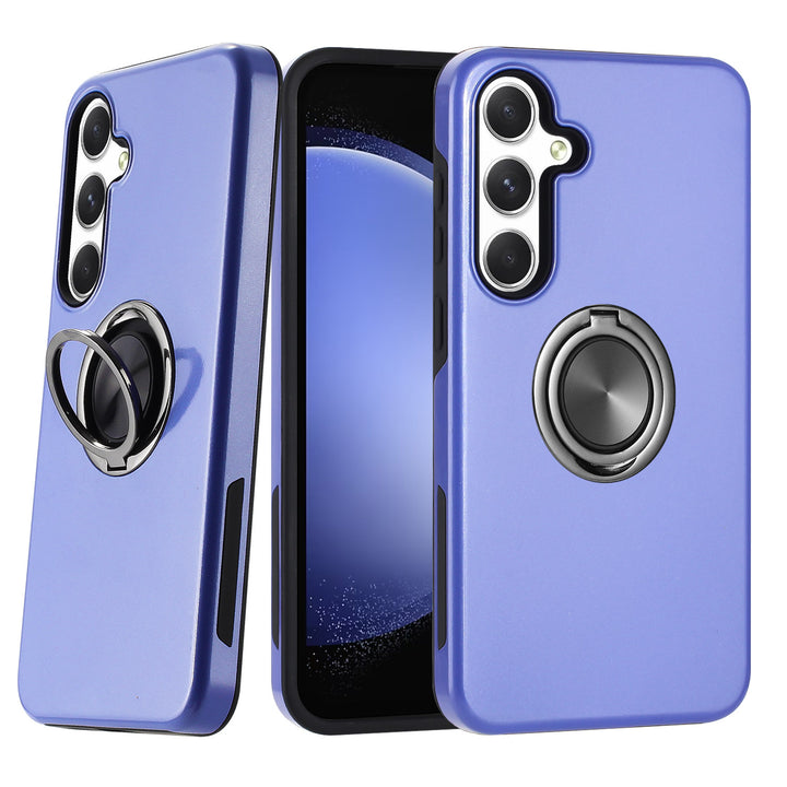Dual Layer Armor Hybrid Stand Ring Case with Kickstand, Shockproof Protection for Samsung Galaxy S25 Plus 5G