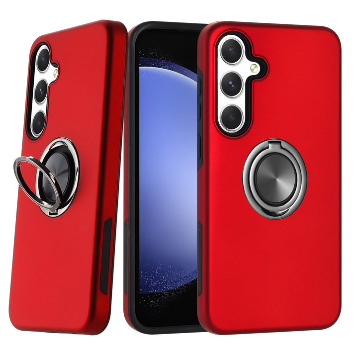 Dual Layer Armor Hybrid Stand Ring Case with Kickstand, Shockproof Protection for Samsung Galaxy S25 Plus 5G