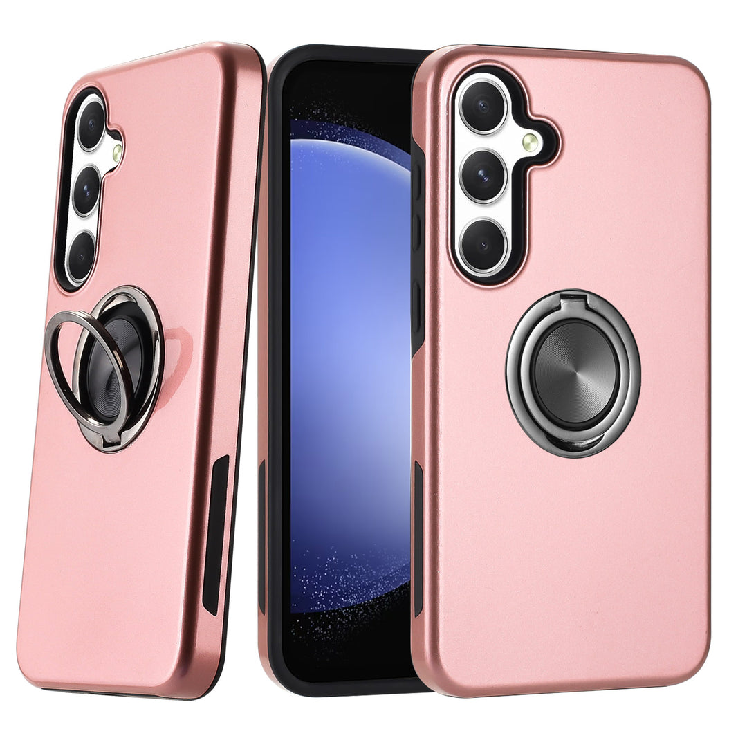 Dual Layer Armor Hybrid Stand Ring Case with Kickstand, Shockproof Protection for Samsung Galaxy S25 Plus 5G