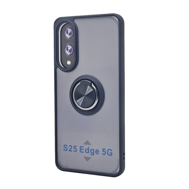 Tuff Slim Armor Hybrid Ring Stand Case, Shockproof TPU PC Dual Layer Protective Kickstand Cover for Samsung Galaxy S25 Edge
