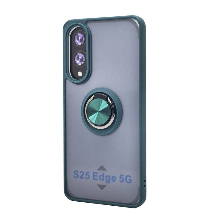 Tuff Slim Armor Hybrid Ring Stand Case, Shockproof TPU PC Dual Layer Protective Kickstand Cover for Samsung Galaxy S25 Edge