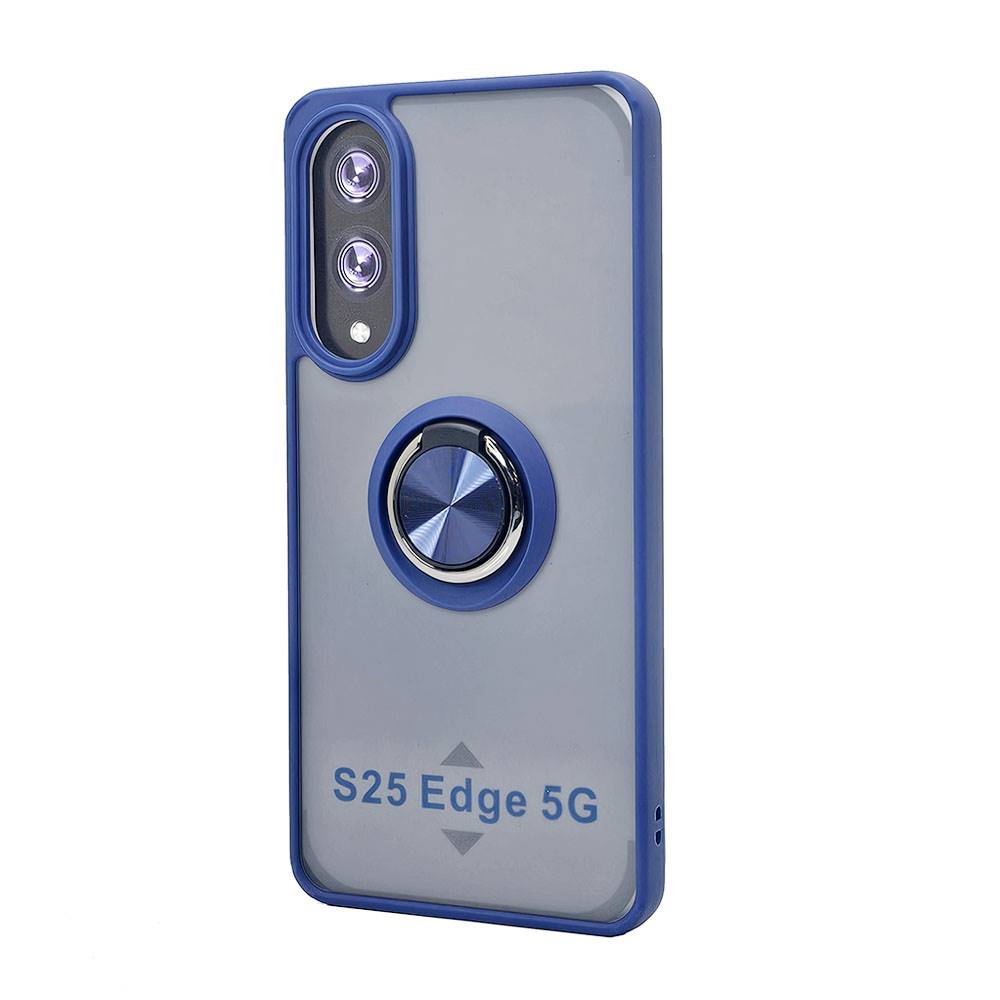 Tuff Slim Armor Hybrid Ring Stand Case, Shockproof TPU PC Dual Layer Protective Kickstand Cover for Samsung Galaxy S25 Edge