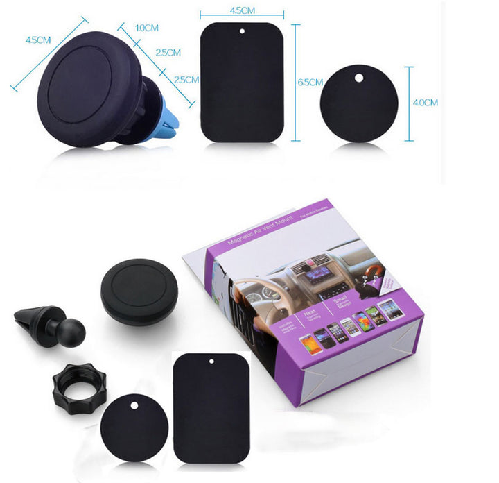 Universal Magnetic Air Vent Car Mount Holder, Secure 360° Rotation, Easy One-Hand Use, Strong Grip