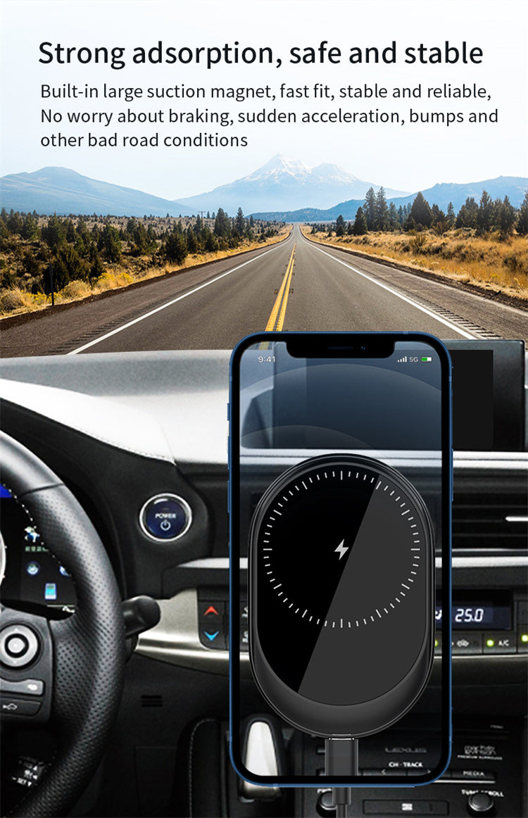 Magnetic MagSafe Wireless Charging Air Vent Car Mount Phone Holder with Strong Magnet and 10W Fast Charge