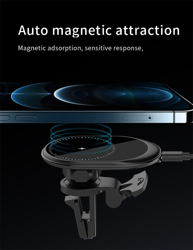 Magnetic MagSafe Wireless Charging Air Vent Car Mount Phone Holder with Strong Magnet and 10W Fast Charge