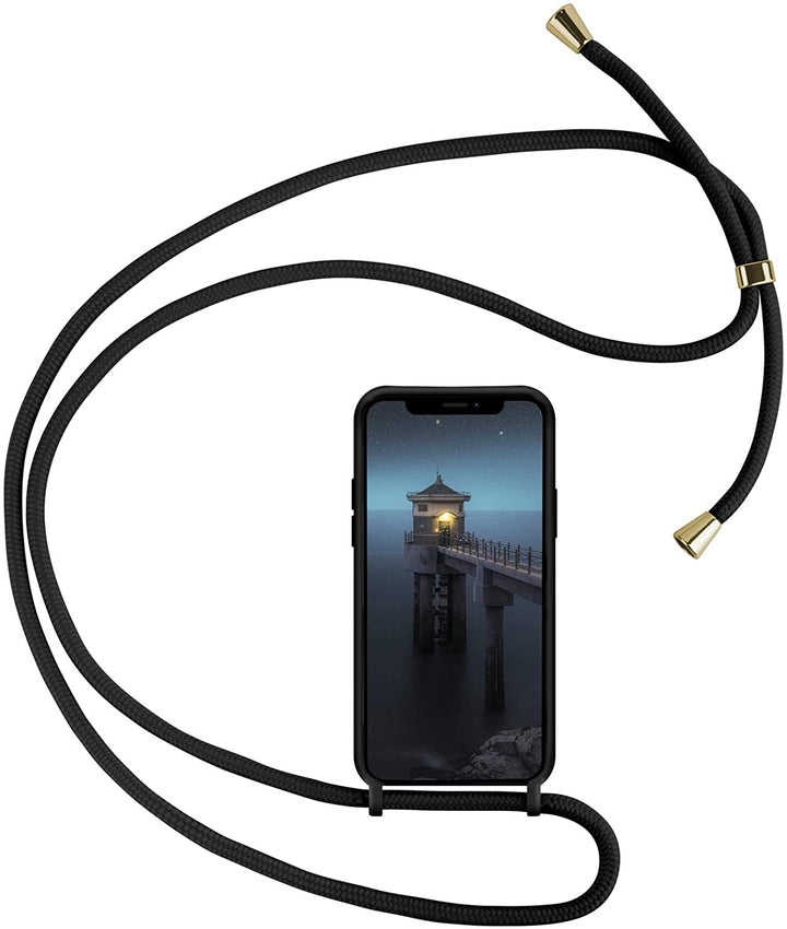 Crossbody Lanyard Neck Strap Adjustable Necklace Pro Silicone Case Bag | Shockproof, Anti-Scratch, Hands-Free | For iPhone 12 Pro Max 6.7