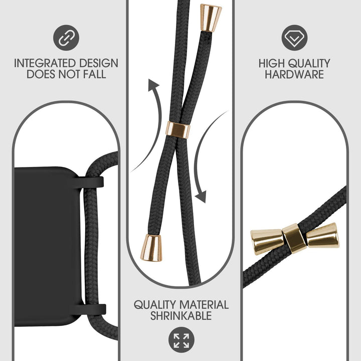 Crossbody Lanyard Neck Strap Adjustable Necklace Pro Silicone Case Bag | Shockproof, Anti-Scratch, Hands-Free | For iPhone 12 Pro Max 6.7