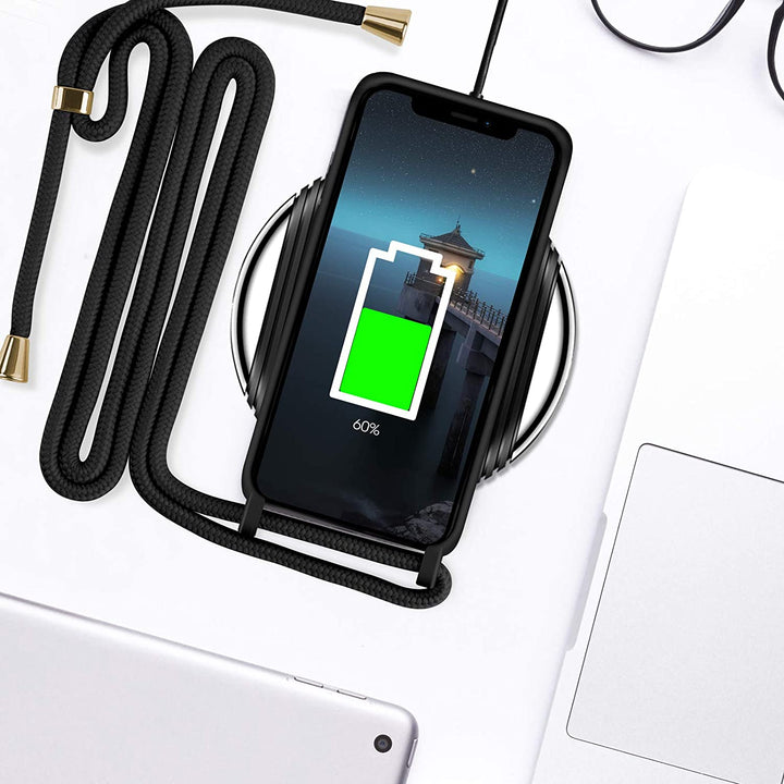 Crossbody Lanyard Neck Strap Adjustable Necklace Pro Silicone Case Bag | Shockproof, Anti-Scratch, Hands-Free | For iPhone 12 Pro Max 6.7