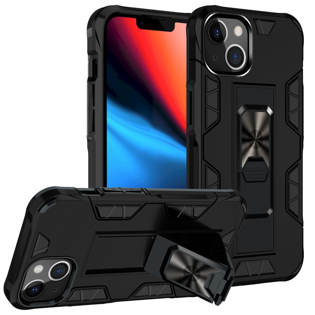 Military Grade Armor Protection Stand Magnetic Feature Case with Shockproof, Anti-Scratch, and Kickstand for Apple iPhone 13 (6.1)