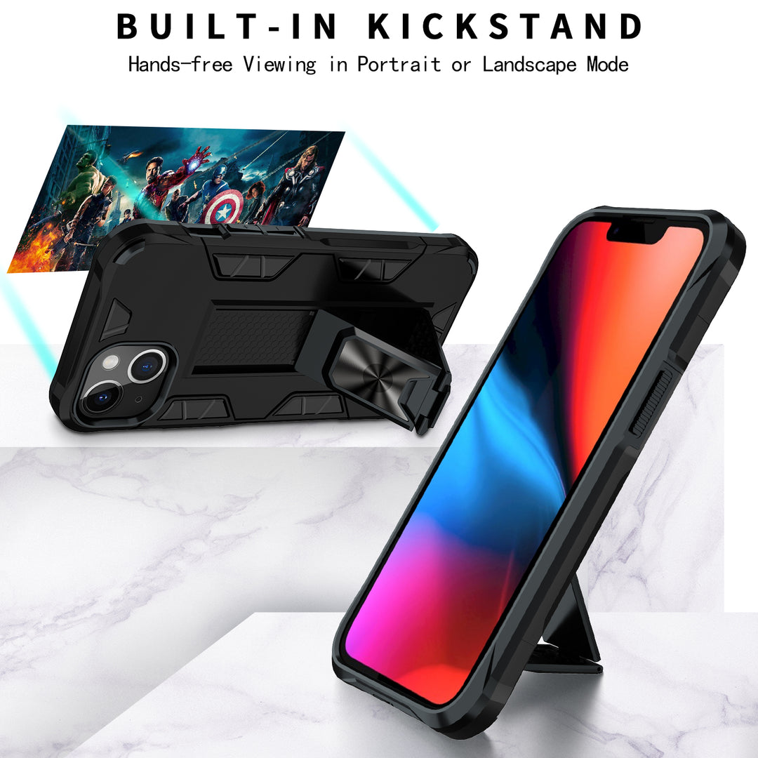 Military Grade Armor Protection Stand Magnetic Feature Case with Shockproof, Anti-Scratch, and Kickstand for Apple iPhone 13 (6.1)
