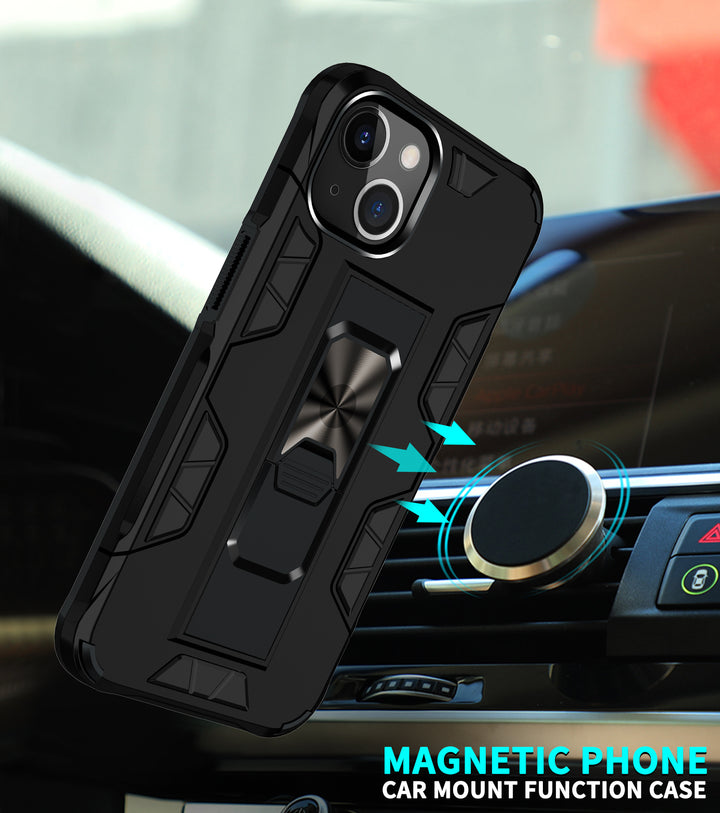Military Grade Armor Protection Stand Magnetic Feature Case with Shockproof, Anti-Scratch, and Kickstand for Apple iPhone 13 (6.1)
