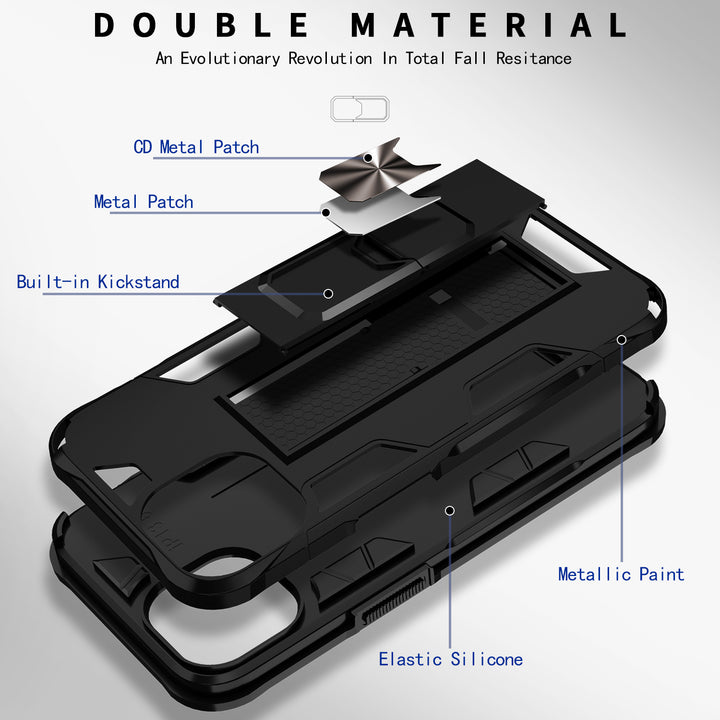 Military Grade Armor Protection Stand Magnetic Feature Case with Shockproof, Anti-Scratch, and Kickstand for Apple iPhone 13 (6.1)