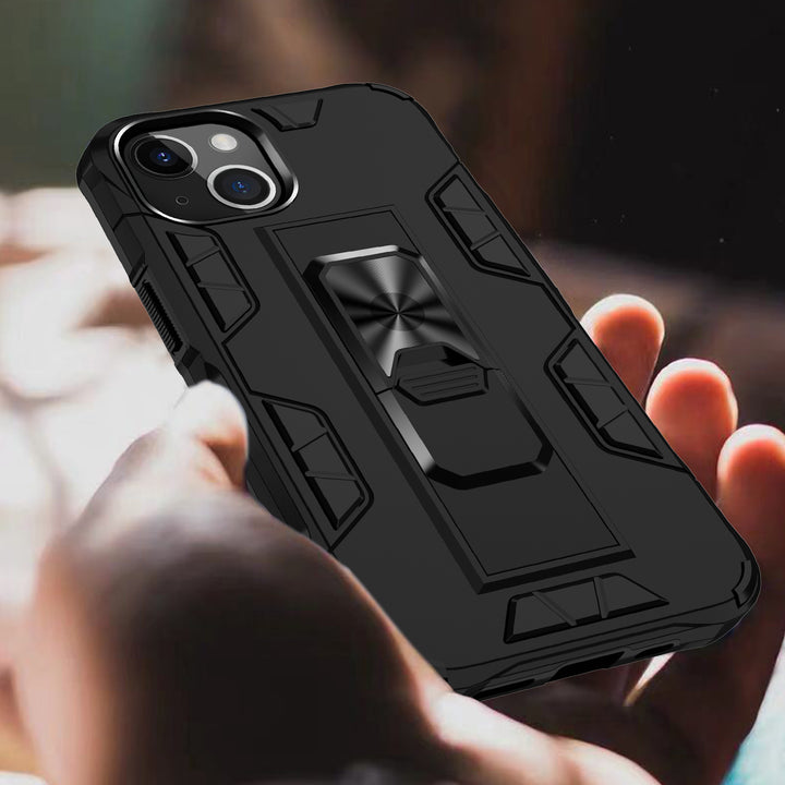 Military Grade Armor Protection Stand Magnetic Feature Case with Shockproof, Anti-Scratch, and Kickstand for Apple iPhone 13 (6.1)