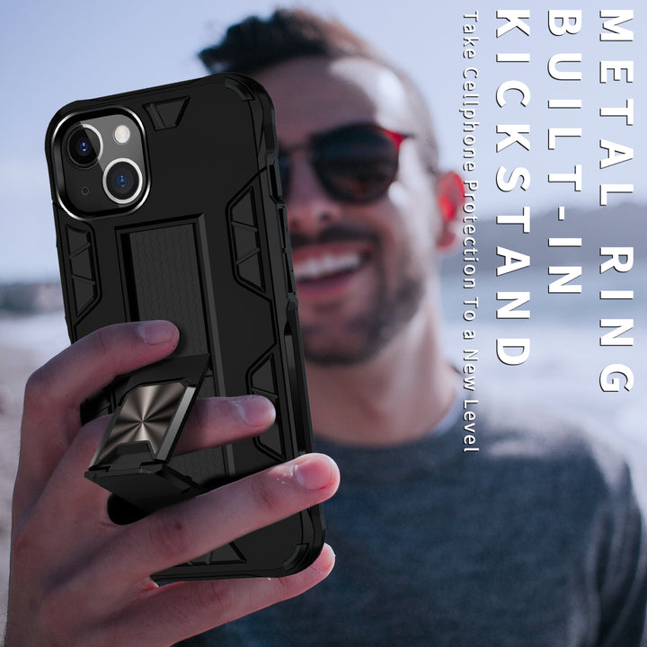 Military Grade Armor Protection Stand Magnetic Feature Case with Shockproof, Anti-Scratch, and Kickstand for Apple iPhone 13 (6.1)