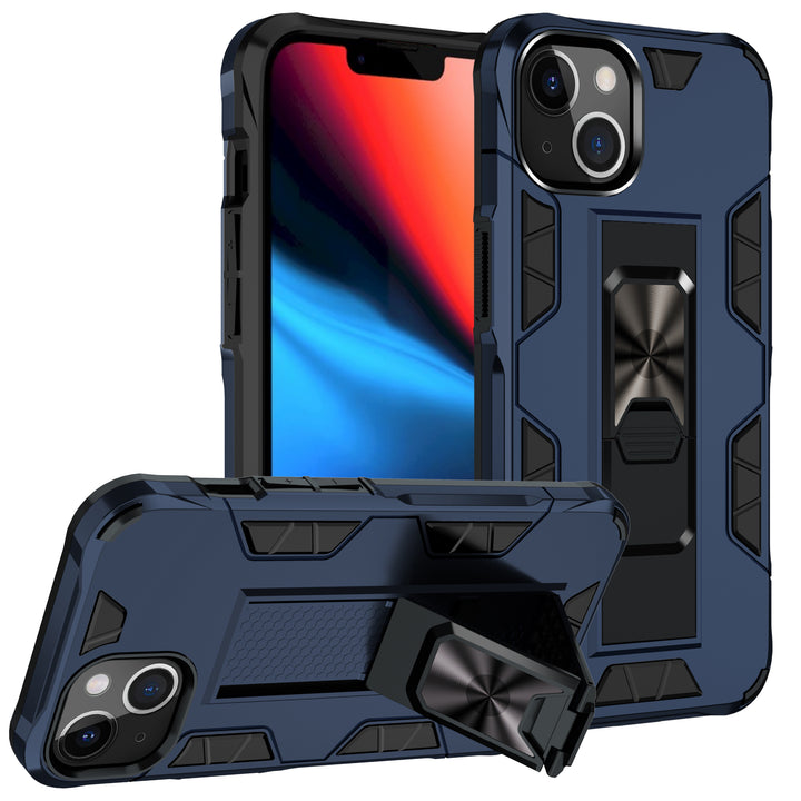 Military Grade Armor Protection Stand Magnetic Feature Case with Shockproof, Anti-Scratch, and Kickstand for Apple iPhone 13 (6.1)