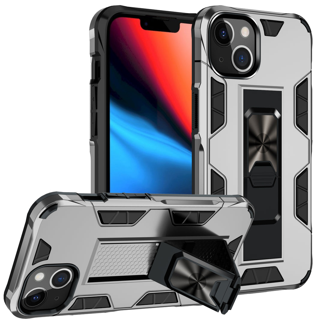 Military Grade Armor Protection Stand Magnetic Feature Case with Shockproof, Anti-Scratch, and Kickstand for Apple iPhone 13 (6.1)